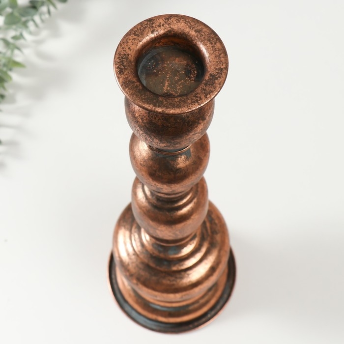 Подсвечник металл на 1 свечу Подсвечник металл на 1 свечу "Эрмете" состаренная бронза 13,5х13,5х43,5 см