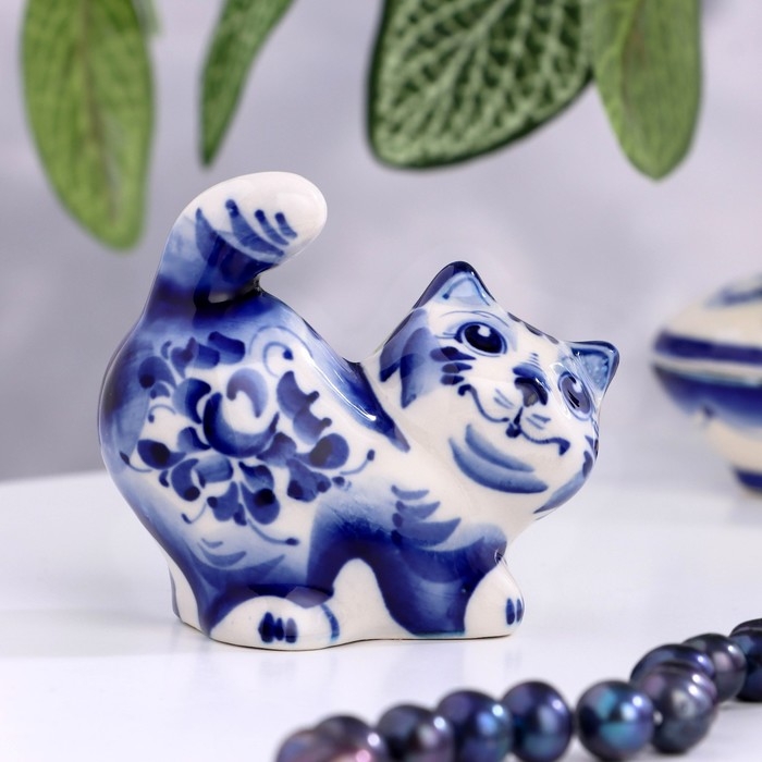Сувенир &laquo;Кот Васька&raquo;, 7 см, гжель
