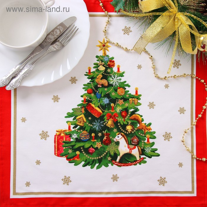 Набор столовый "Новогодняя сказка", скат.145х175см +/-3см с ГМВО, салф.40х40см-8 шт, хл100%