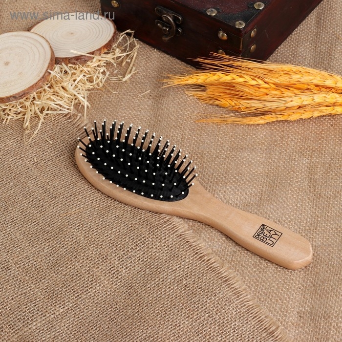 Расчёска массажная, 5,8 &times; 21,5 см, цвет &laquo;светлое дерево&raquo;