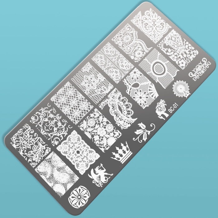 Диск для стемпинга металлический &laquo;Кружево&raquo;, 6 &times; 12 см