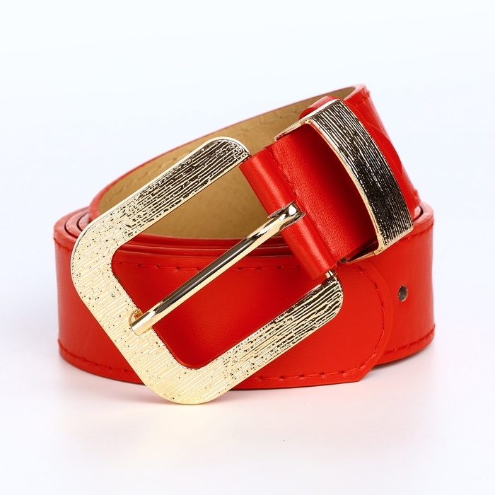 Ремень женский, ширина 3 см, пряжка металл, цвет красный Ремень женский, ширина 3 см, пряжка металл, цвет красный