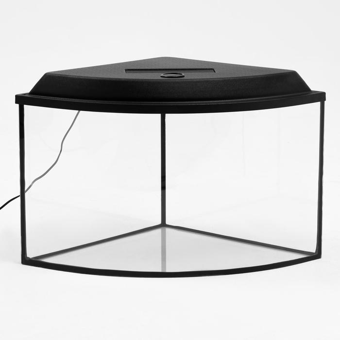 Аквариум Аквариум "Сектор" угловой с крышкой, 70 литров, 50 х 50 х 39,5/44,5 см, чёрный