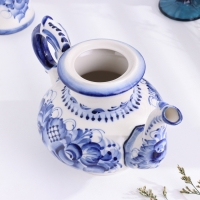 Чайник "Воробей", 26 х 21 см, гжель