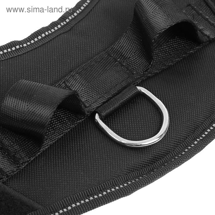 Шлейка К9 мягкая светоотражающая, размер S, ОГ 45-55 см, вес 5-12,5 кг, чёрная