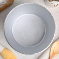 Хлебная форма, 18×18×9 см, средняя, круглая, цвет серебряный Хлебная форма, 18×18×9 см, средняя, круглая, цвет серебряный