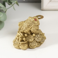 Нэцкэ бронза "Жаба на монетах, надпись, слиток" 5 х 7 х 6 см Нэцкэ бронза "Жаба на монетах, надпись, слиток" 5 х 7 х 6 см