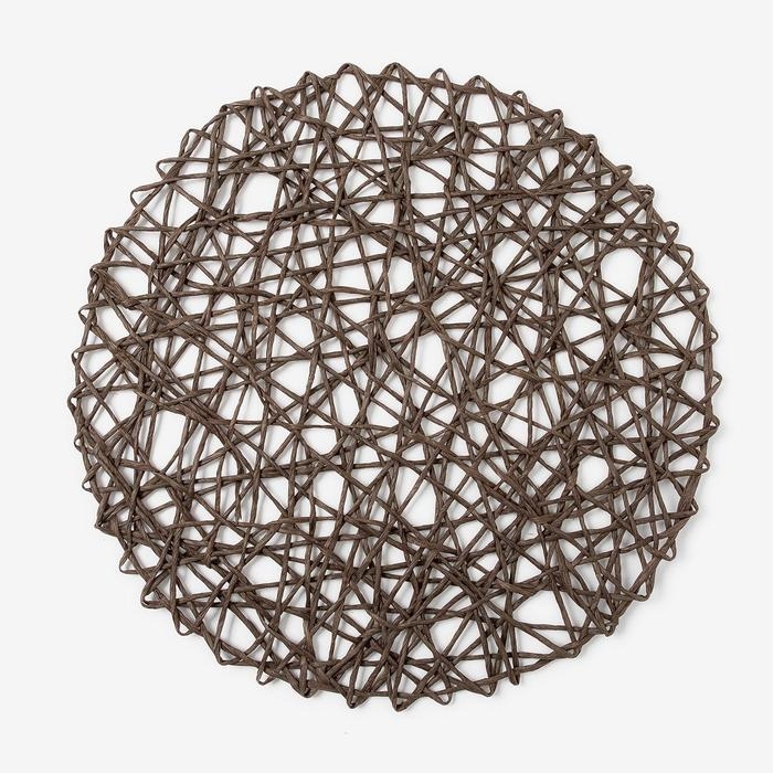 Салфетка сервировочная Доляна  "Трава", цв.кофейный, d 38 см