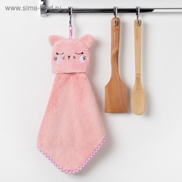 Кухонное полотенце Доляна "Кошка", р-р. 30х30 см, микрофибра