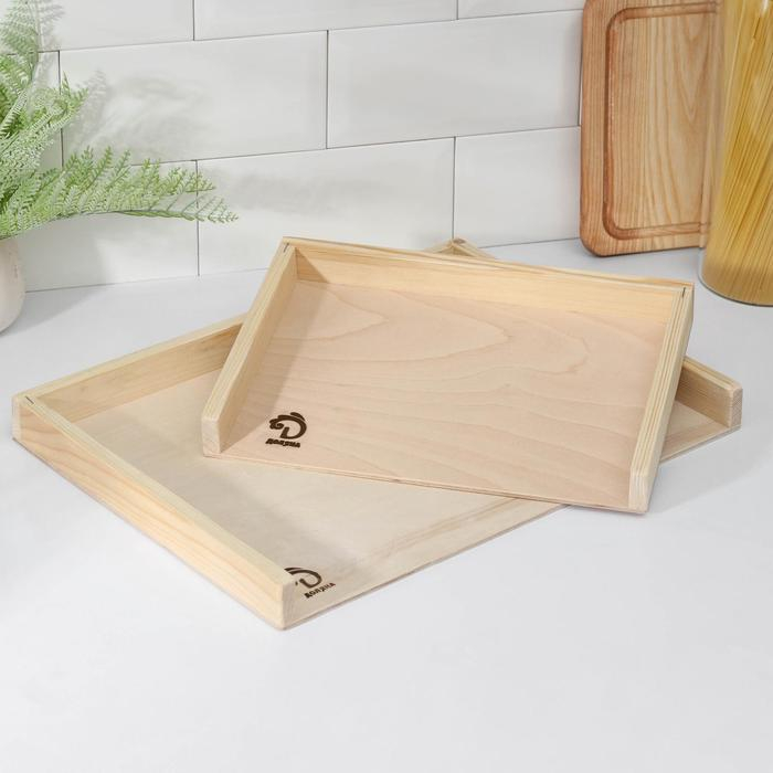 Доски для пельменей Доляна &laquo;Хозяюшка&raquo;, 2 шт: 40&times;30 см, 30&times;21 см, берёза