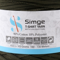 Трикотажная пряжа вторичная 90% хлопок,10% п/э, 100м/450&plusmn;50 гр (лес) МИКС