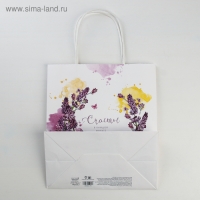 Пакет подарочный крафт, упаковка, &laquo;Счастье в каждой минуте&raquo;, 22 х 25 х 12 см