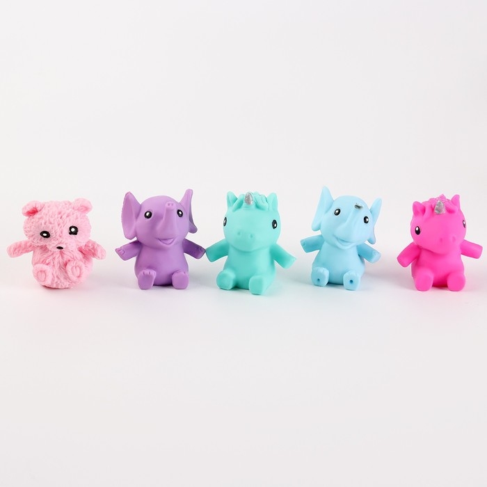 Антистресс сквиш мялка &laquo;Зверушки мини&raquo;, в пакете, с песком, микс, тянучка