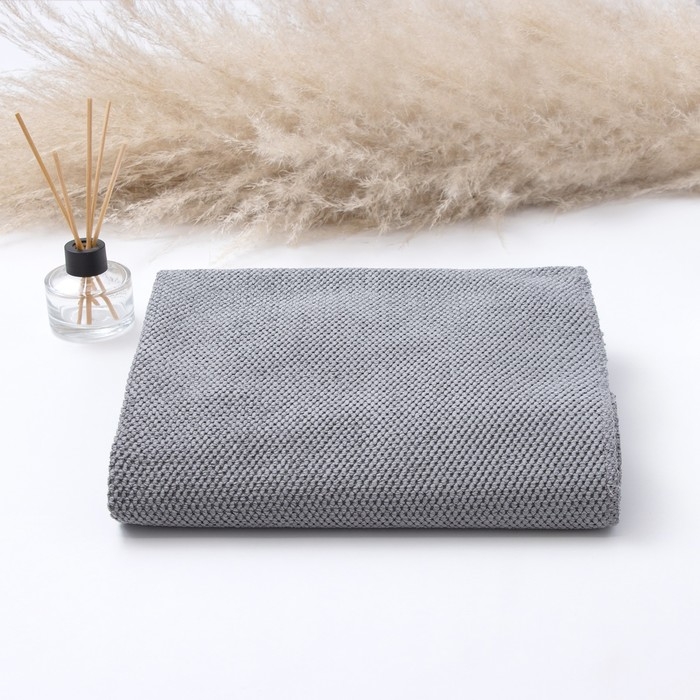 Полотенце Этель, цв. серый, 55х90 см, 100% полиэстер, 300 г/м2 Полотенце Этель, цв. серый, 55х90 см, 100% полиэстер, 300 г/м2