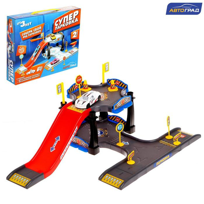 Гараж &laquo;Двухуровневая парковка&raquo;, 1 металлическая машина, аксессуары