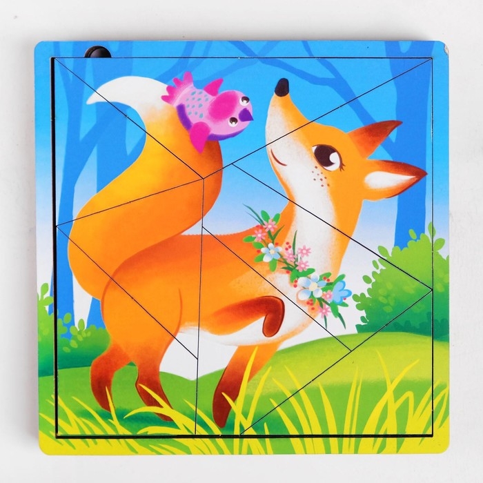 Пазл разрезной &laquo;Лесные животные&raquo;, 3 картинки в раме