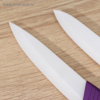 Набор кухонный на подставке Доляна «Симпл», 5 предметов: ножи 7,5 см, 10,5 см, 13 см, 15 см, овощечистка, цвет фиолетовый Набор кухонный на подставке Доляна «Симпл», 5 предметов: ножи 7,5 см, 10,5 см, 13 см, 15 см, овощечистка, цвет фиолетовый