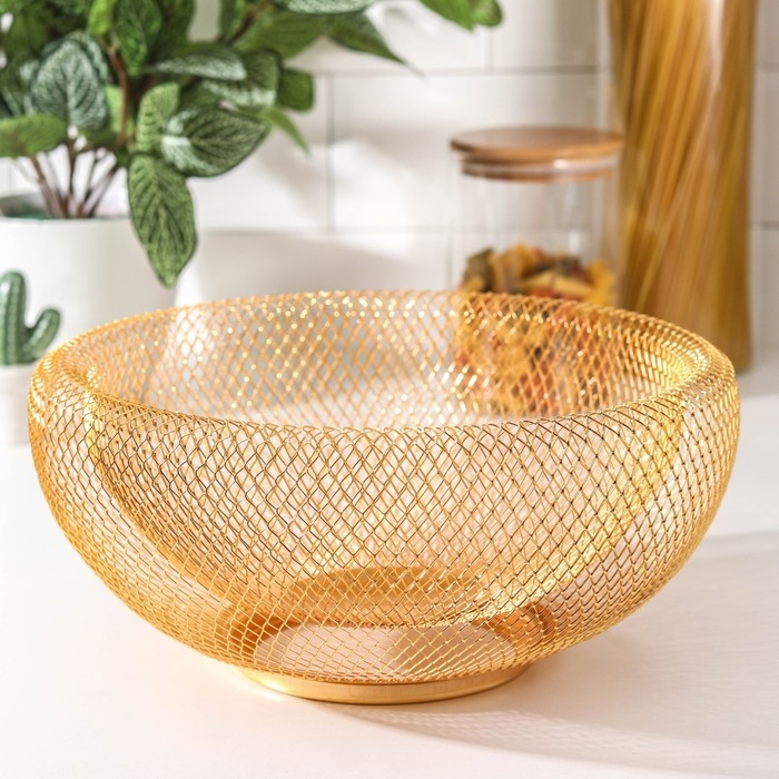 Ваза для фруктов «Сплетение», 30×30×13, цвет золотой Ваза для фруктов «Сплетение», 30×30×13, цвет золотой