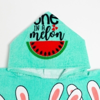 Полотенце-пончо детское махровое Крошка Я &laquo;Зайчики&raquo; 60х120см, 100% хлопок, 300гр/м2