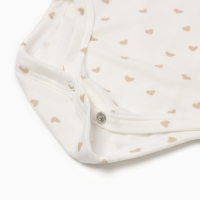 Боди с длинным рукавом, цвет бежевый/сердечки, рост 74 см