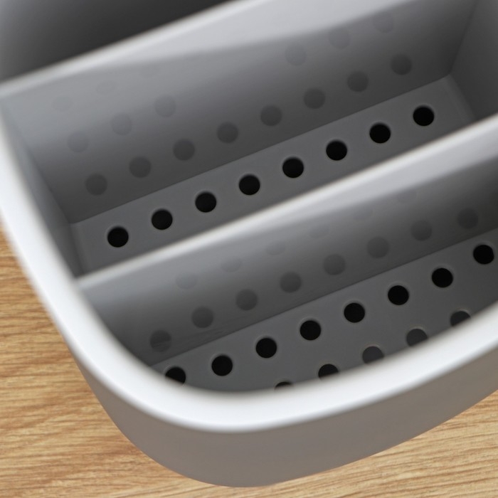 Подставка для столовых приборов &laquo;ИЗЛИ&raquo;, 25&times;14,5&times;19 см, цвет графитовый