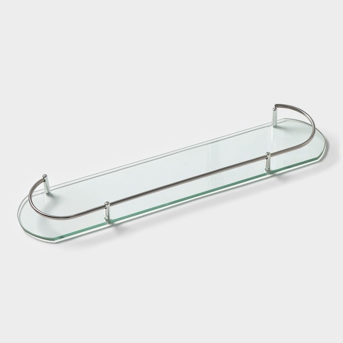 Полка для ванной комнаты, 50&times;12&times;4 см, металл, стекло