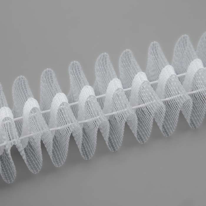 Шторная лента классическая, органза, 2,5 см, 100 &plusmn; 1 м, цвет прозрачный