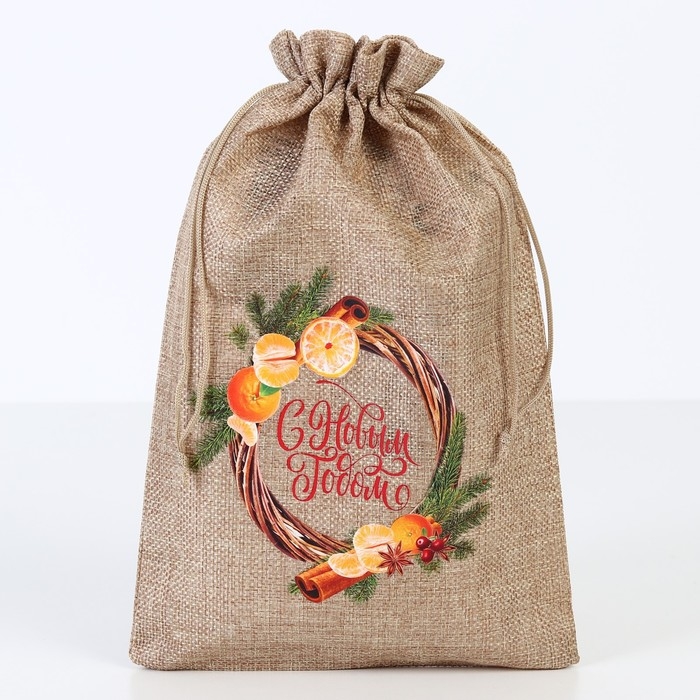 Мешок с термонаклейкой «Корица», 20 х 30 см +/- 1.5 см, Новый год Мешок с термонаклейкой «Корица», 20 х 30 см +/- 1.5 см, Новый год