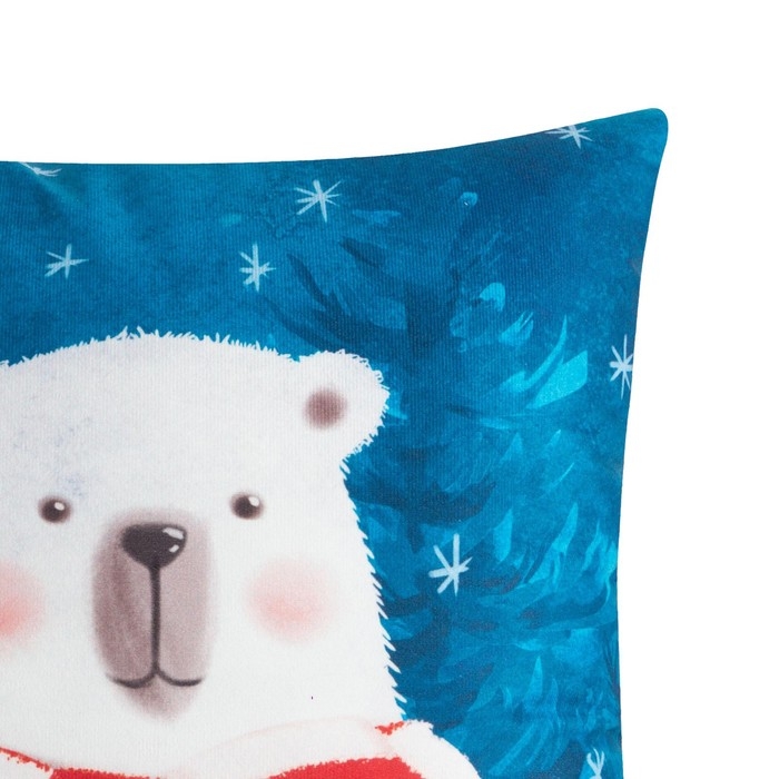 Подушка новогодняя Этель &laquo;Мишка&raquo;, 40*40 см, 100% п/э, велюр