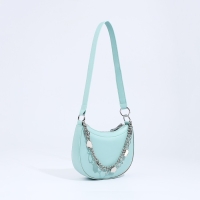 Сумка-багет на молнии, цвет голубой