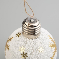 Набор ёлочных шаров &laquo;Золотистые узоры&raquo; 3 шт., батарейки, 1 LED, свечение тёплое белое