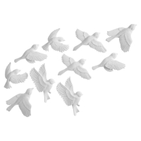 Декорация настенная, гипсовое панно "Птицы" 10 шт, белые Декорация настенная, гипсовое панно "Птицы" 10 шт, белые