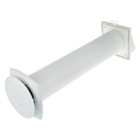 Клапан приточный ERA 10КП-02, d=100 мм, длина 500 мм, внешняя решетка из ABS-пластика Клапан приточный ERA 10КП-02, d=100 мм, длина 500 мм, внешняя решетка из ABS-пластика