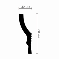 Потолочный плинтус для натяжных потолков P-60 20х60х2000мм Потолочный плинтус для натяжных потолков P-60 20х60х2000мм