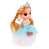 Кукла-брелок &laquo;Девочка&raquo; на белом помпоне, 14 см