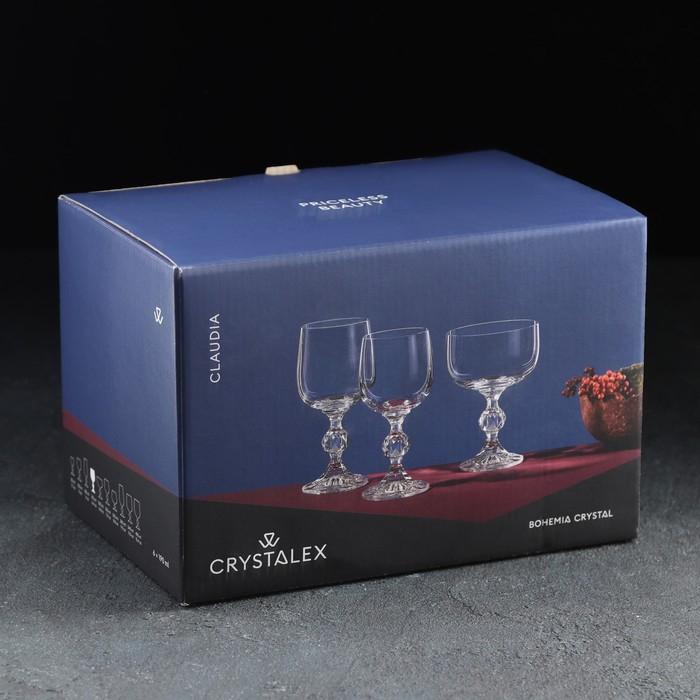 Набор бокалов для вина Bohemia Crystal &laquo;Клаудия&raquo;, 190 мл, 6 шт