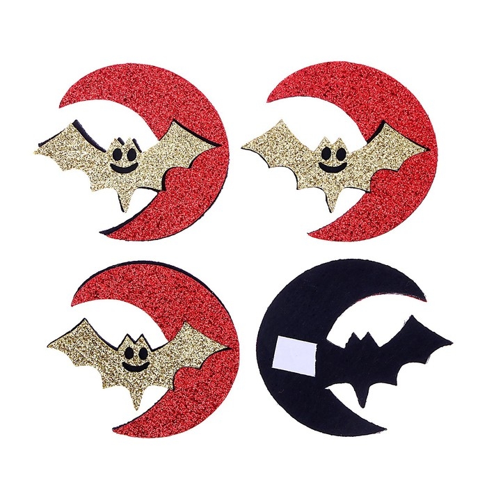 Декор на клеевой основе &laquo;Летучая мышь&raquo; набор 4 шт., размер 1 шт: 5,5 &times; 5,2 см