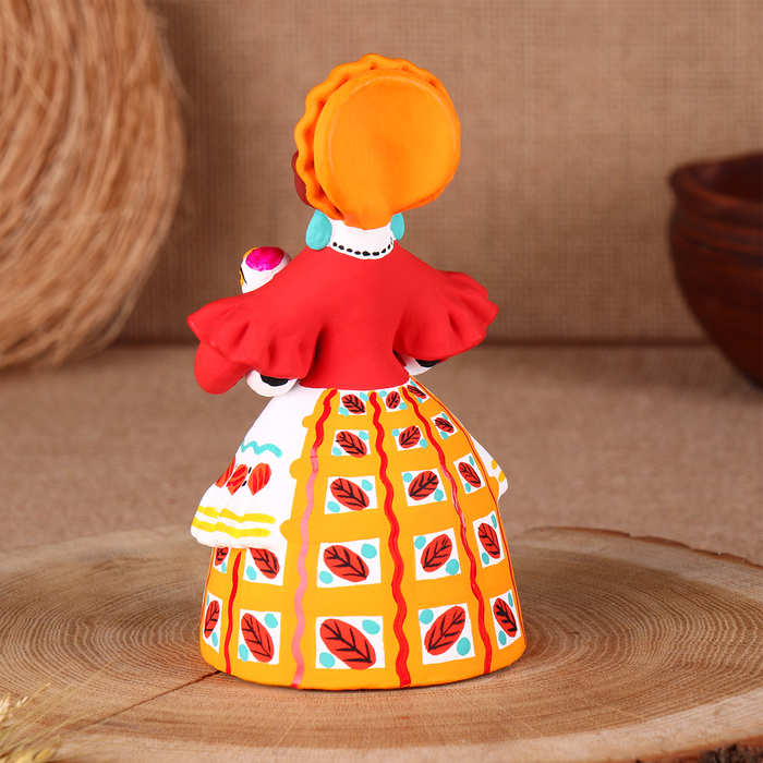 Дымковская игрушка Дымковская игрушка "Крестьянка с утками", 16 см, микс