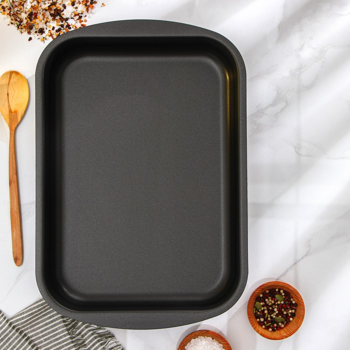 Противень Discovery, 39,5&times;27&times;6,5 см, антипригарное покрытие, цвет серый