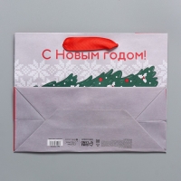 Пакет подарочный новогодний крафтовый горизонтальный &laquo;Спешу к тебе&raquo;, MS 23 х 18 х 10 см, Новый год