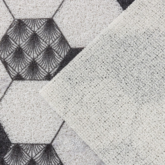 Коврик придверный грязезащитный Доляна &laquo;Мрамор&raquo;, вырезной, 80&times;120 см, цвет серый