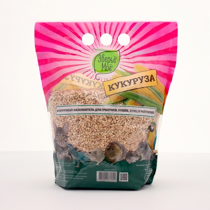 Наполнитель кукурузный Наполнитель кукурузный "Зверье мое", 1,5 кг