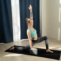 Блок для йоги Sangh, 23&times;15&times;8 см, цвет серый