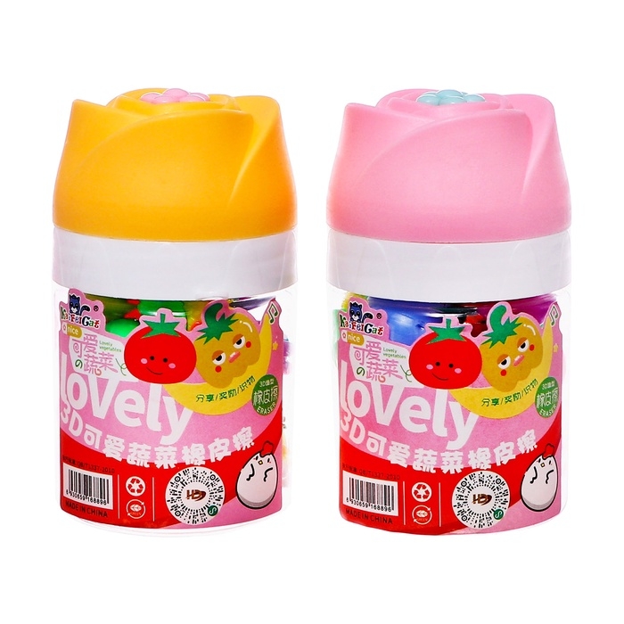 Набор ластиков фигурных 12 штук в пластиковой коробке МИКС Фрукты/Ягоды/Овощи Набор ластиков фигурных 12 штук в пластиковой коробке МИКС Фрукты/Ягоды/Овощи