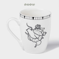 Новогодняя кружка для чая Доляна «Волшебная сказка», 330 мл, фарфор, цвет белый Новогодняя кружка для чая Доляна «Волшебная сказка», 330 мл, фарфор, цвет белый