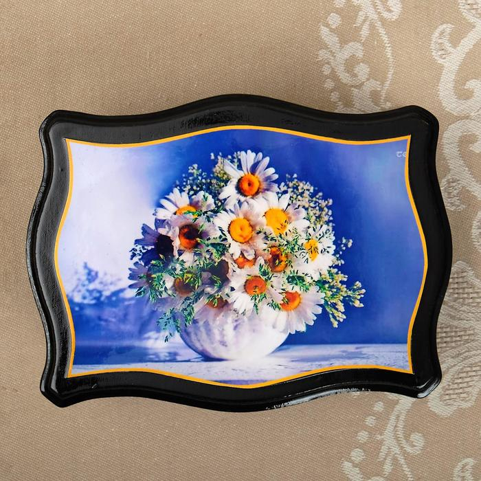 Шкатулка &laquo;Цветы&raquo;, 12&times;16 см, лаковая миниатюра микс