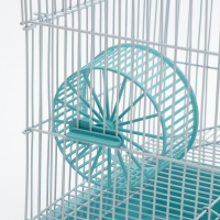 Клетка для грызунов "Пижон" №3, с 2-я этажами, укомплектованная, 33 х 24 х 28 см, бирюзовая