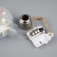 Елочный шар «Ретро шар» 8х10.5 см, 5 LED, LR44x3 (в комплекте), свечение тёплое белое Елочный шар «Ретро шар» 8х10.5 см, 5 LED, LR44x3 (в комплекте), свечение тёплое белое