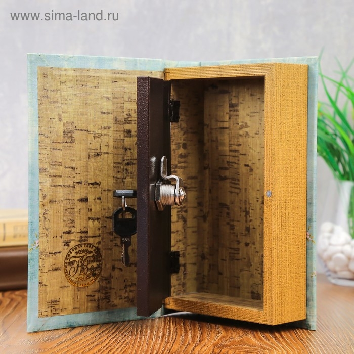Сейф-книга дерево Сейф-книга дерево "Бабочки в цветах. Винтаж" кожзам 21х13х5 см
