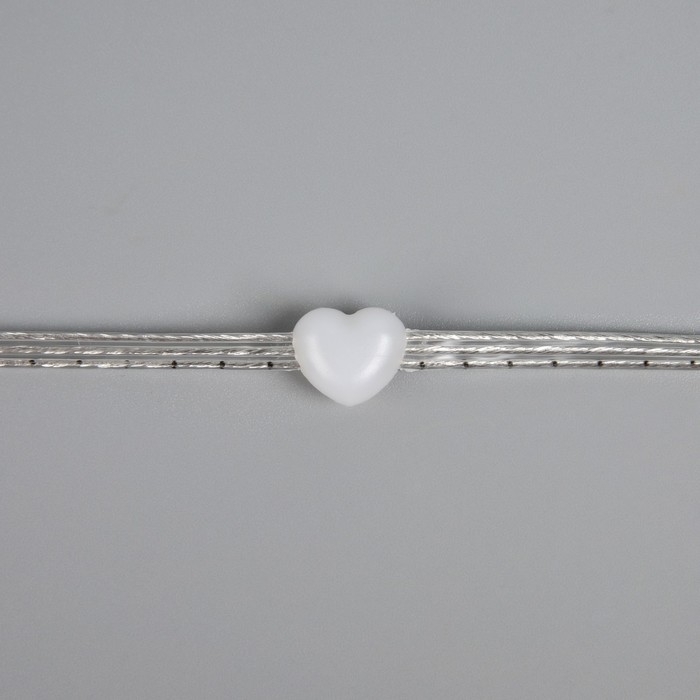 Умная гирлянда &laquo;Нить&raquo; 5 м роса с насадками &laquo;Сердечки&raquo;, IP20, серебристая нить, 50 LED, пульт ДУ, приложение, свечение RGB, USB